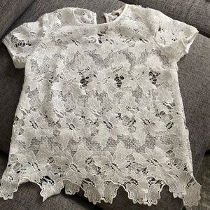 White see through Rebellion top floral size M